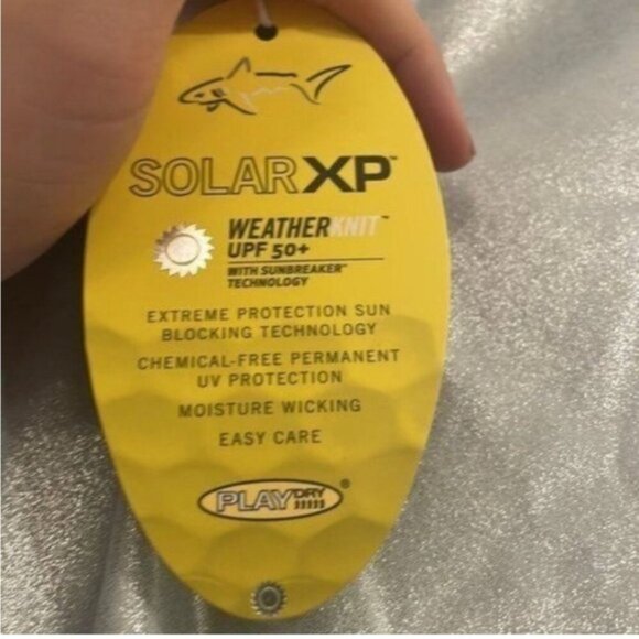 Greg Norman silver metallic solar XP extreme sun protection long sleeve pullover - Picture 6 of 10